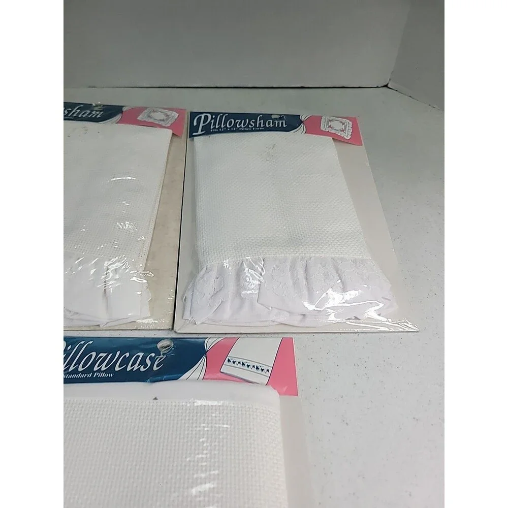 1 Pillowcase And 2 Pillow  Sham Embroidery Cross Stitch New